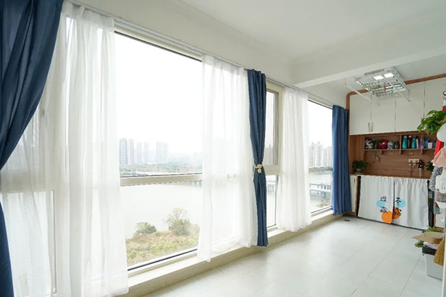 108㎡四居，打造室內(nèi)陽臺+休閑吧臺，體驗日系小清新生活